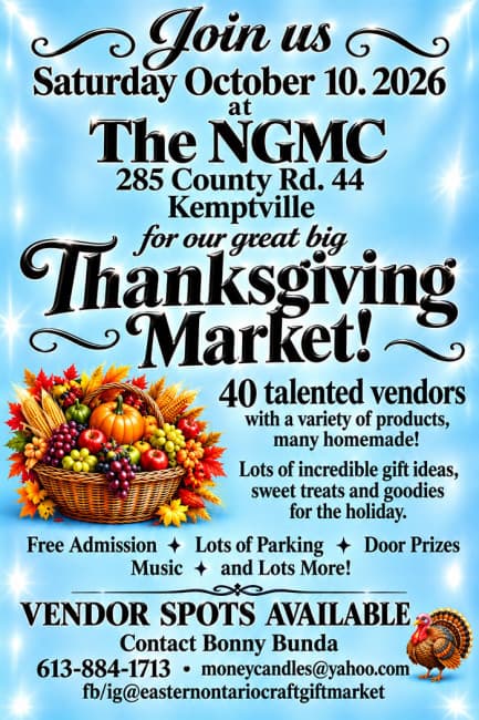 Eastern Ontario Thanksgiving Craft & Gift Market 2026 — Artisan Markets in Kemptville, Ontario